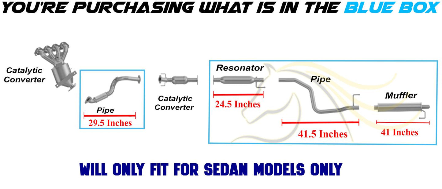 2012-2016 Chevy Sonic 1.4L 1.8L Stainless Steel Exhaust System Kit