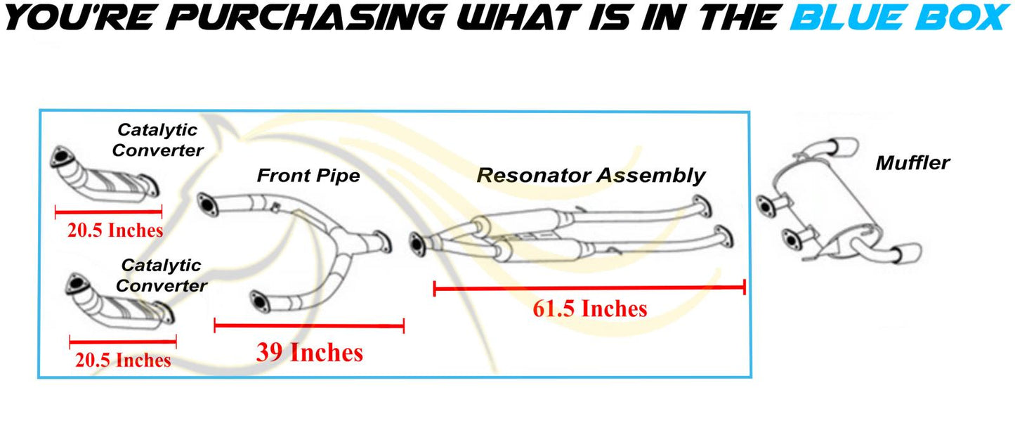 2014-2017 Infiniti QX70 3.7L EPA Pair of Catalytic Y-Pipe Resonator Kit
