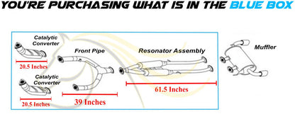 2014-2017 Infiniti QX70 3.7L EPA Pair of Catalytic Y-Pipe Resonator Kit