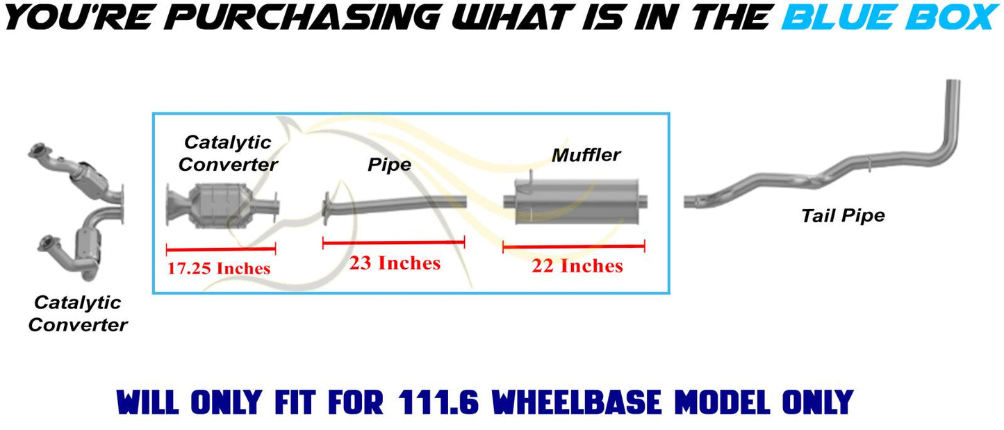 2004-2006 Mazda B3000 3.0L Rear Catalytic Intermediate Pipe Muffler Exhaust Kit | EPA Approved | 111.6in WB