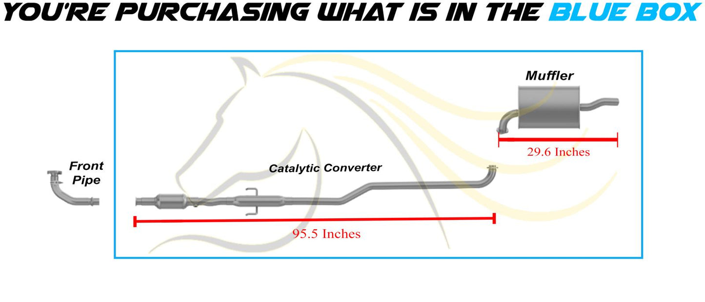 1998-2002 Chevy Prizm and Toyota Corolla 1.8L Catalytic, Resonator Pipe and Muffler