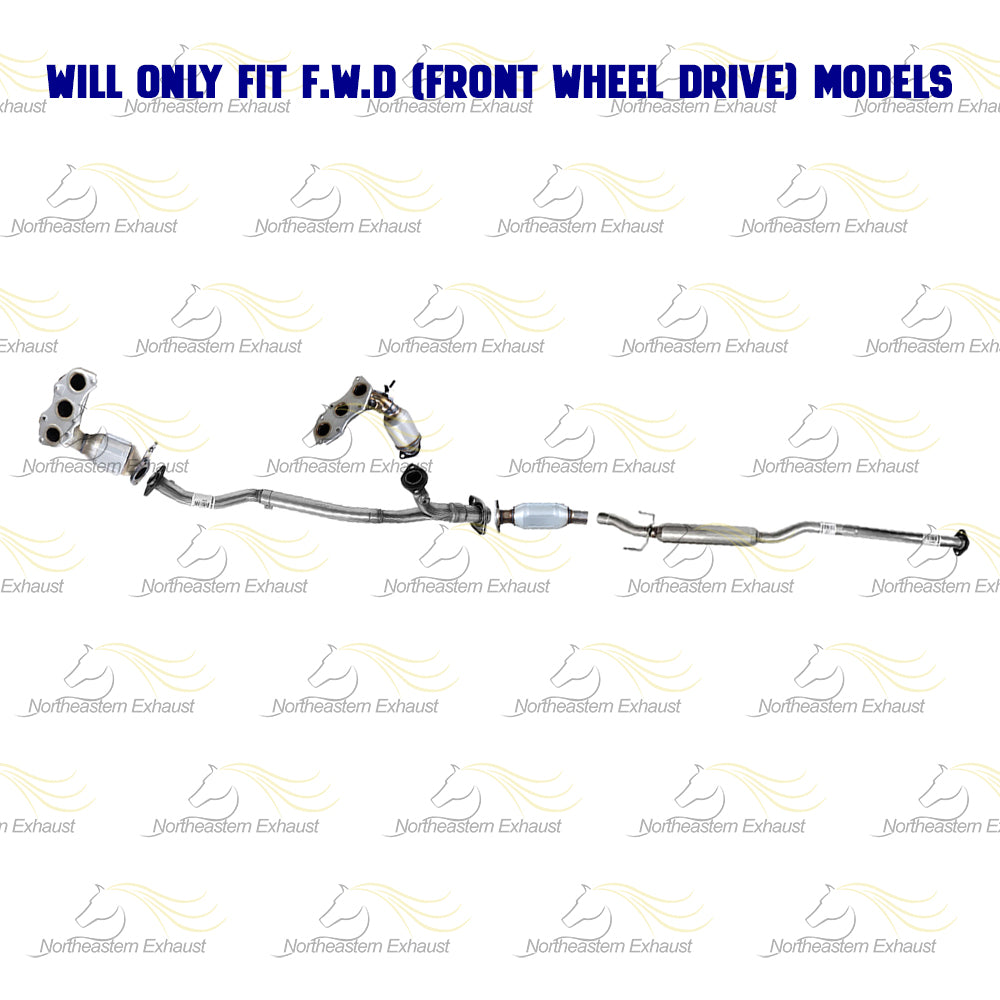 2007-2010 Toyota Sienna 3.5L FWD Pair of EPA Manifold Y Pipe Rear Catalytic and Resonator Kit