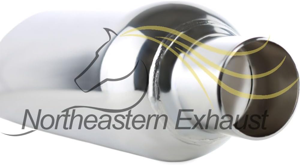 Pair of Angle Cut Stainless Steel Exhaust Tips 2.5" Inlet 5" Outlet 17" Long