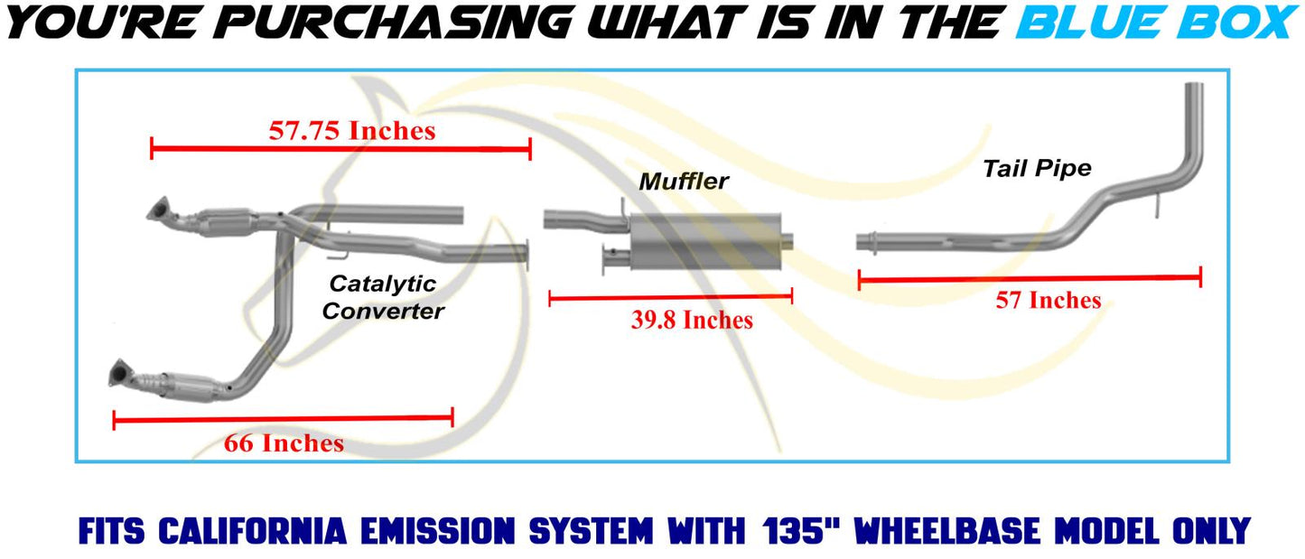 2006-2009 Savana and Express 3500 6.0L Exhaust Catalytic Muffler Tail Pipe Kit EPA Approved