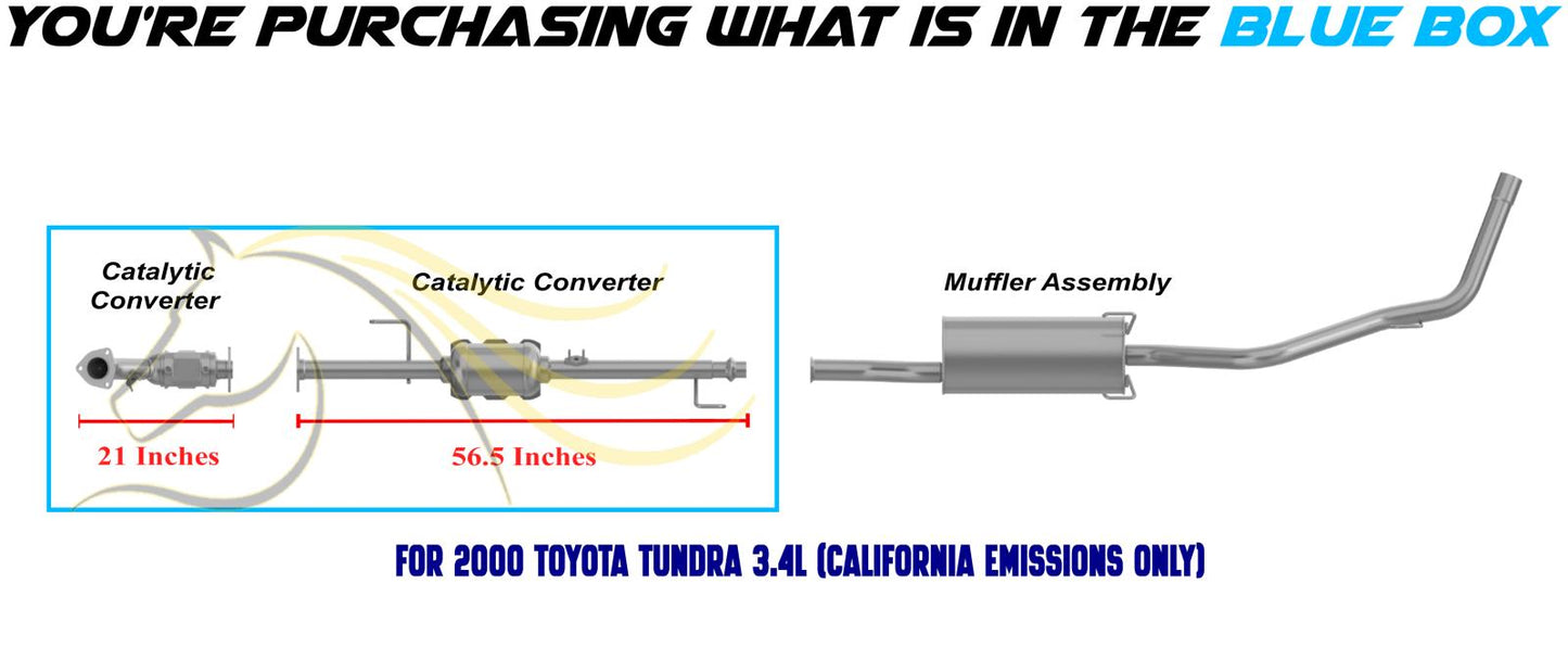 2000-2004 Toyota Tundra 3.4L EPA Approved Front & Rear Exhaust Catalytic Converter