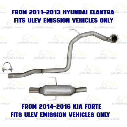2011-2013 Hyundai Elantra 1.8L & 2014-2018 Kia Forte 2.0L Stainless Steel Exhaust Resonator Pipe