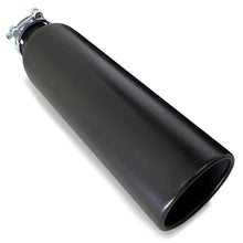 One Powder Coated Black Exhaust Tip 2.5" Inlet 4" Outlet 18" Long