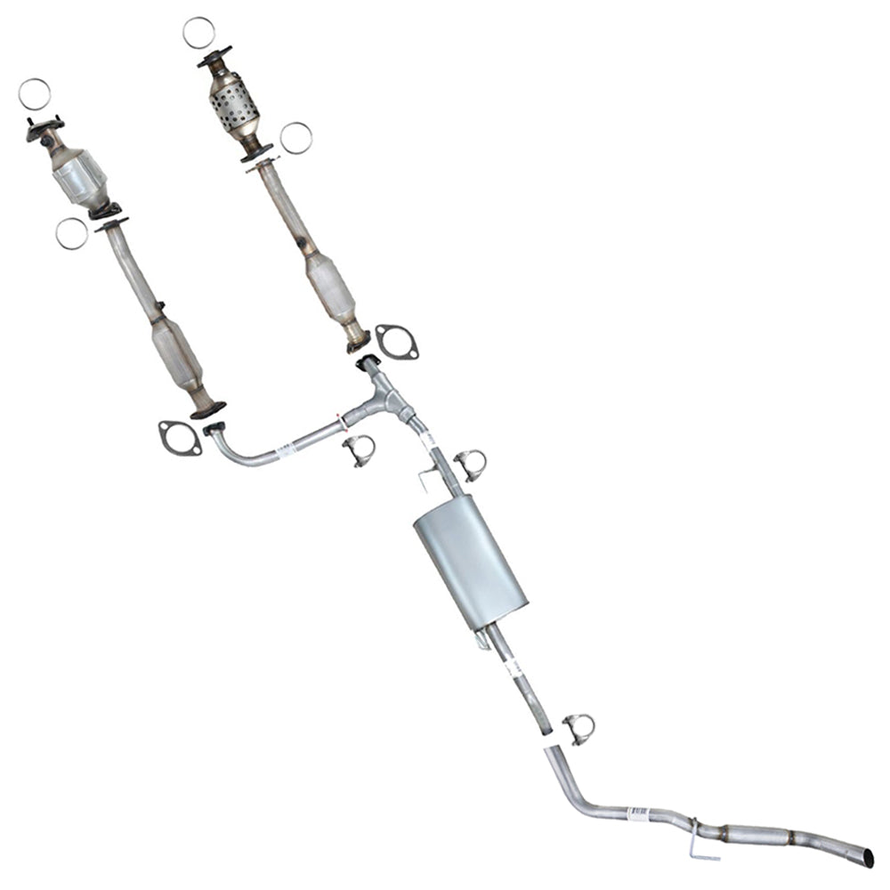 2009-2012 Suzuki Equator 4.0L EPA Approved Exhaust Pair of Manifold Catalytic Converters Muffler and Pipes Complete System Kit