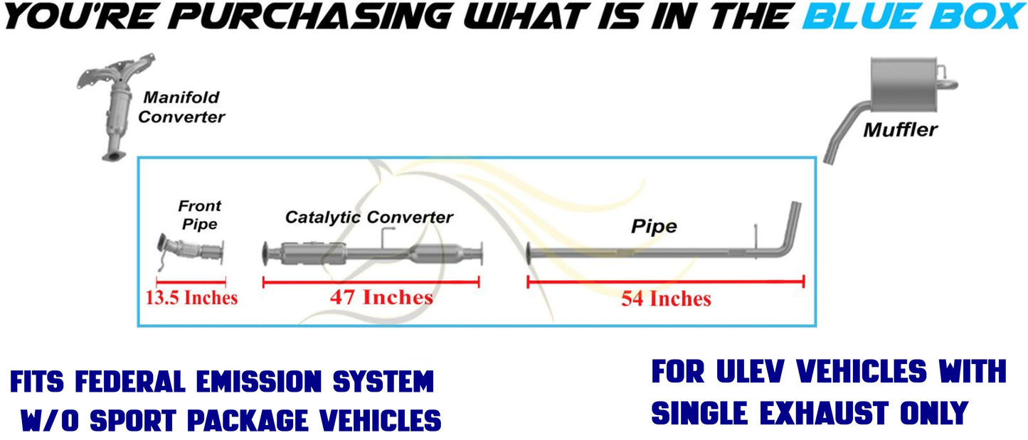 2011-2014 Hyundai Sonata 2.4L Exhaust Flex Pipe with Rear Catalytic and Intermediate Pipe Kit | EPA Approved
