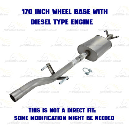 2010-2012 Mercedes-Benz Sprinter 2500 3.0L 170" WB Stainless Steel Exhaust Muffler and Tail Pipe Kit