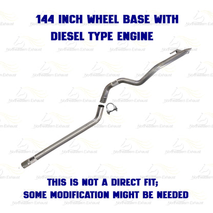 2010-2012 Mercedes-Benz Sprinter 2500 3.0L 144" WB Stainless Steel Exhaust Muffler and Tail Pipe Kit