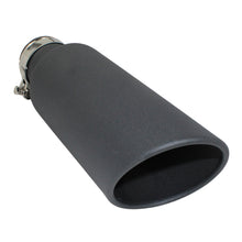One Powder Coated Black Exhaust Tip 2.5" Inlet | 4" Outlet | 12" Long
