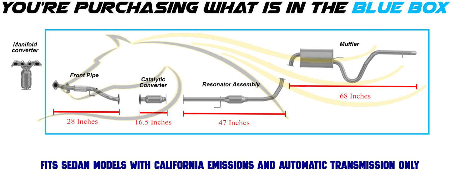 2007-2010 Hyundai Elantra 2.0L Front Exhaust Pipe, Catalytic Converter, Resonator and Muffler | EPA Approved
