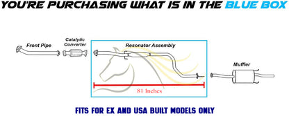 1992-1994 Honda Civic 1.6L Exhaust Resonator Pipe Assembly | USA-Built model