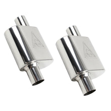 Stainless Steel Pair of Performance Universal Exhaust Muffler 2.25" ID | 2.38" OD | 13" Long