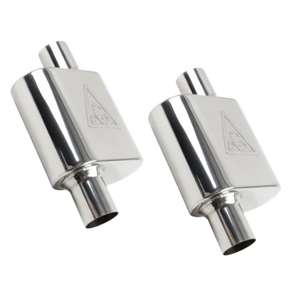 Stainless Steel Pair of Performance Universal Exhaust Muffler 2.25" ID | 2.38" OD | 13" Long
