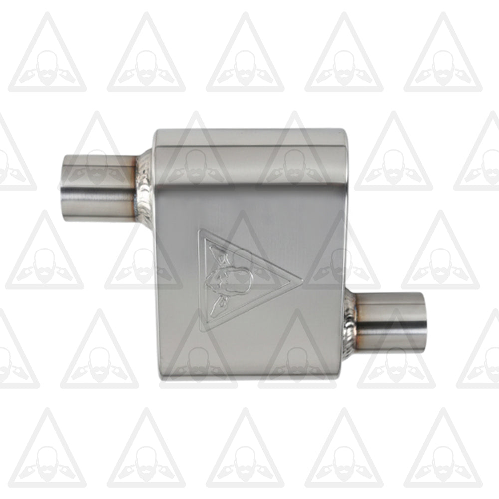 Stainless Steel Pair of Performance Universal Exhaust Muffler 2.25" ID | 2.38" OD | 13" Long