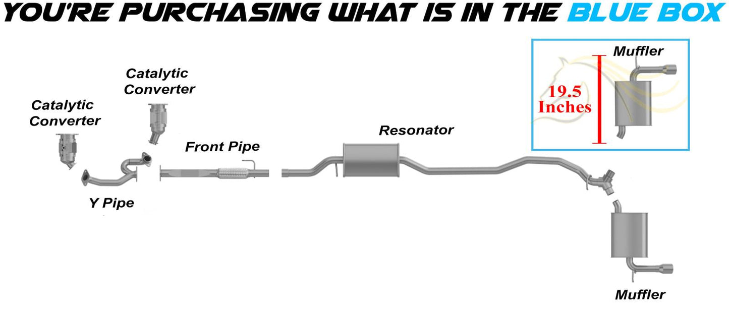 Passenger-side Exhaust Muffler with Tip for 2007-2010 Ford Edge 3.5L | 2007-2010 Lincoln MKX 3.5L