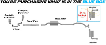 Passenger-side Exhaust Muffler with Tip for 2007-2010 Ford Edge 3.5L | 2007-2010 Lincoln MKX 3.5L