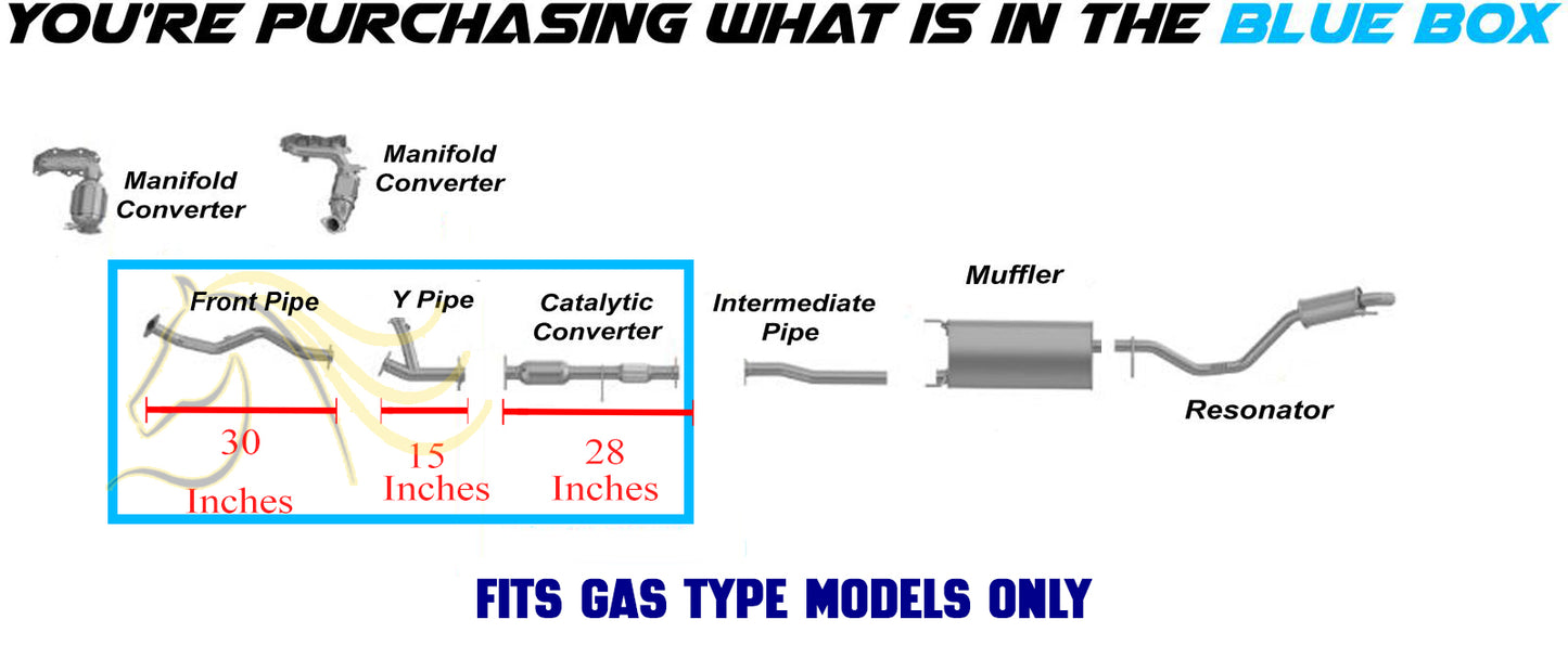 2014–2016 Toyota Highlander 3.5L Exhaust Front and Y Pipe Catalytic Converter | EPA Approved | GAS Engine