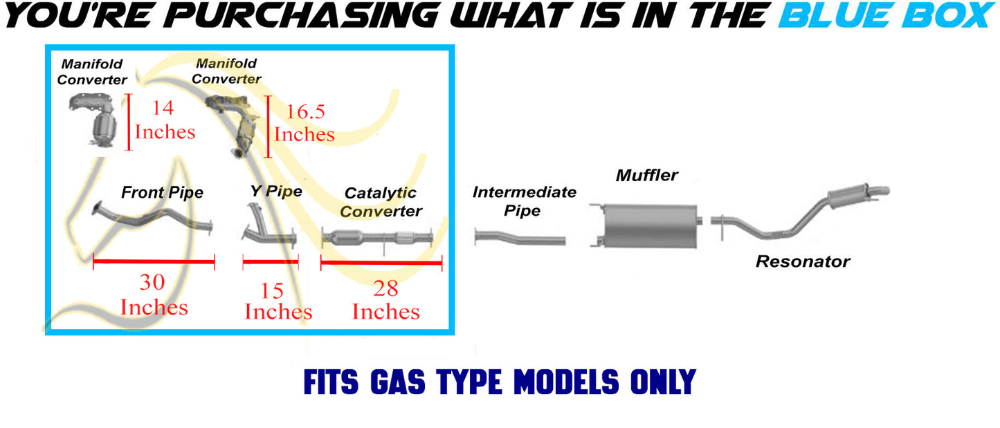 2014-2016 Toyota Highlander 3.5L Pair of Manifold Pipes and Rear Catalytic System Kit | EPA Approved | GAS Engine