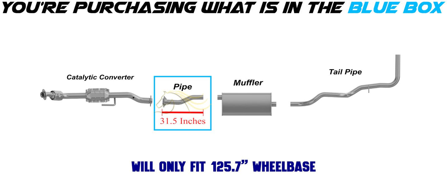 Stainless Steel Exhaust Intermediate Pipe for 1998-2003 Mazda B2300 2.3L | 1998-2003 Mazda B2500 2.5L