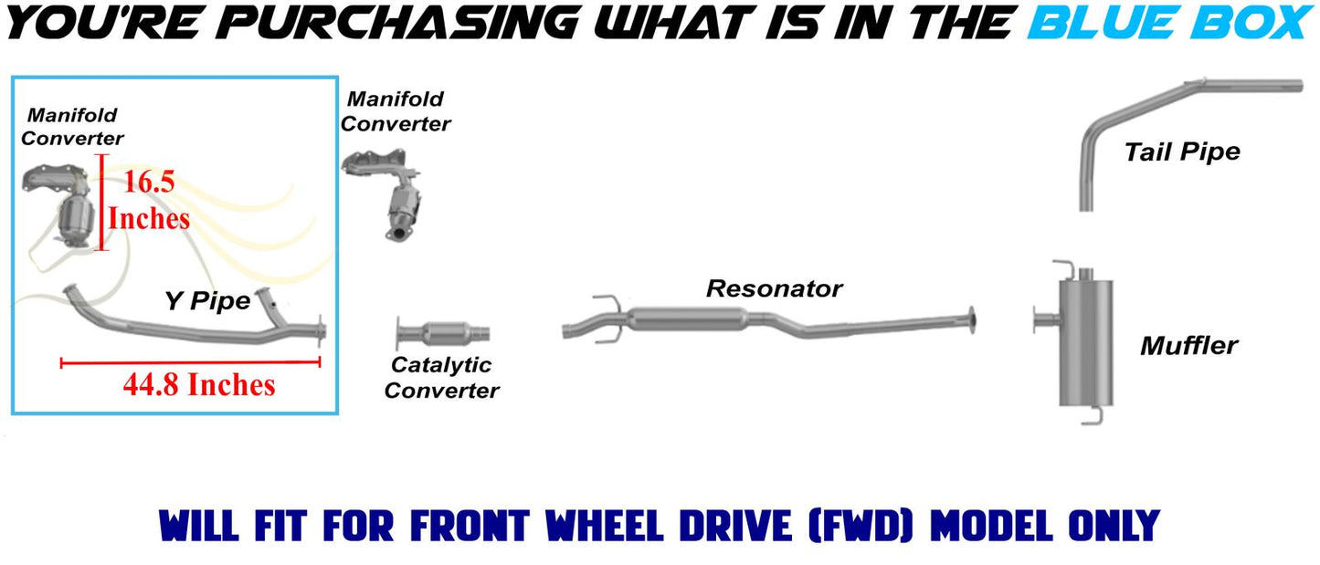 2004-2006 Toyota Sienna 3.3L Driver-side Exhaust Manifold Catalytic Converter and Y Pipe | EPA Approved | FWD