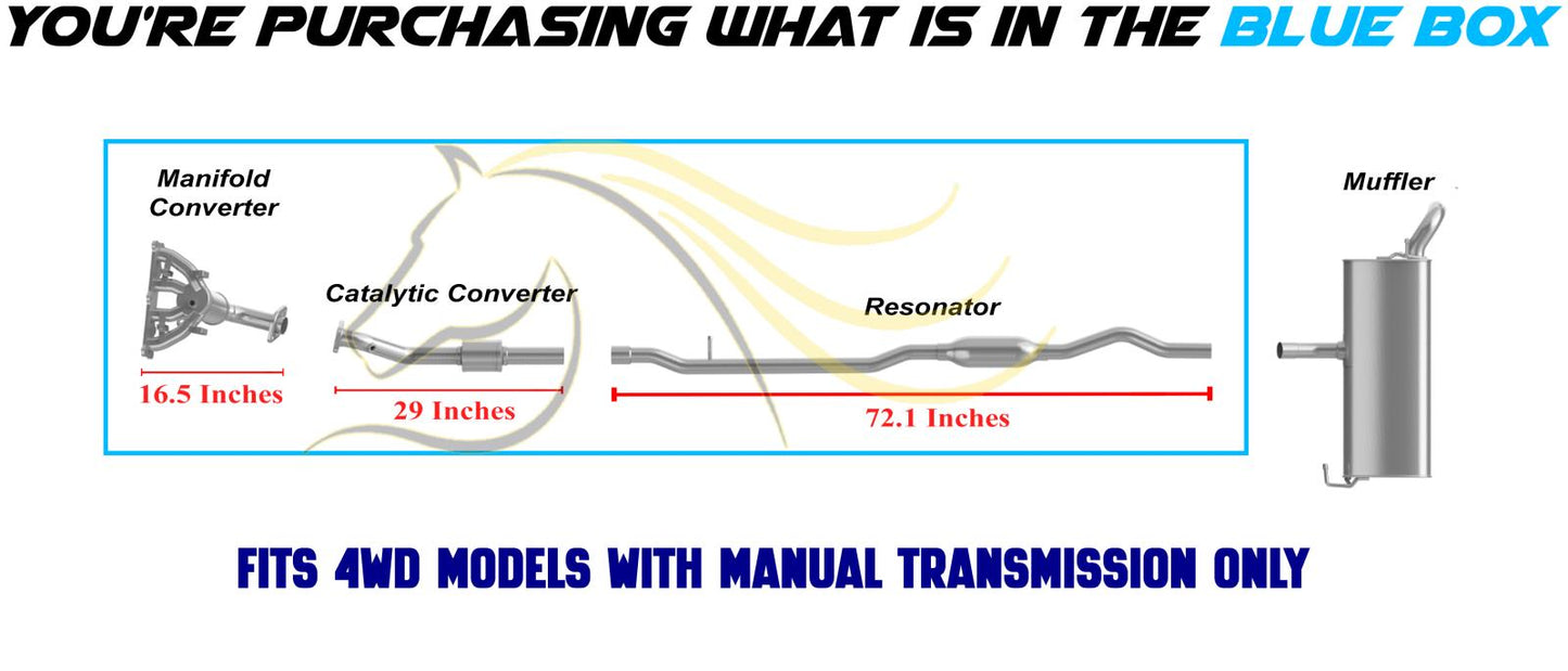2007-2017 Jeep Compass 2.4L Exhaust Manifold Catalytic Converter with Resonator Pipe | EPA Approved | 4WD with Manual Transmission