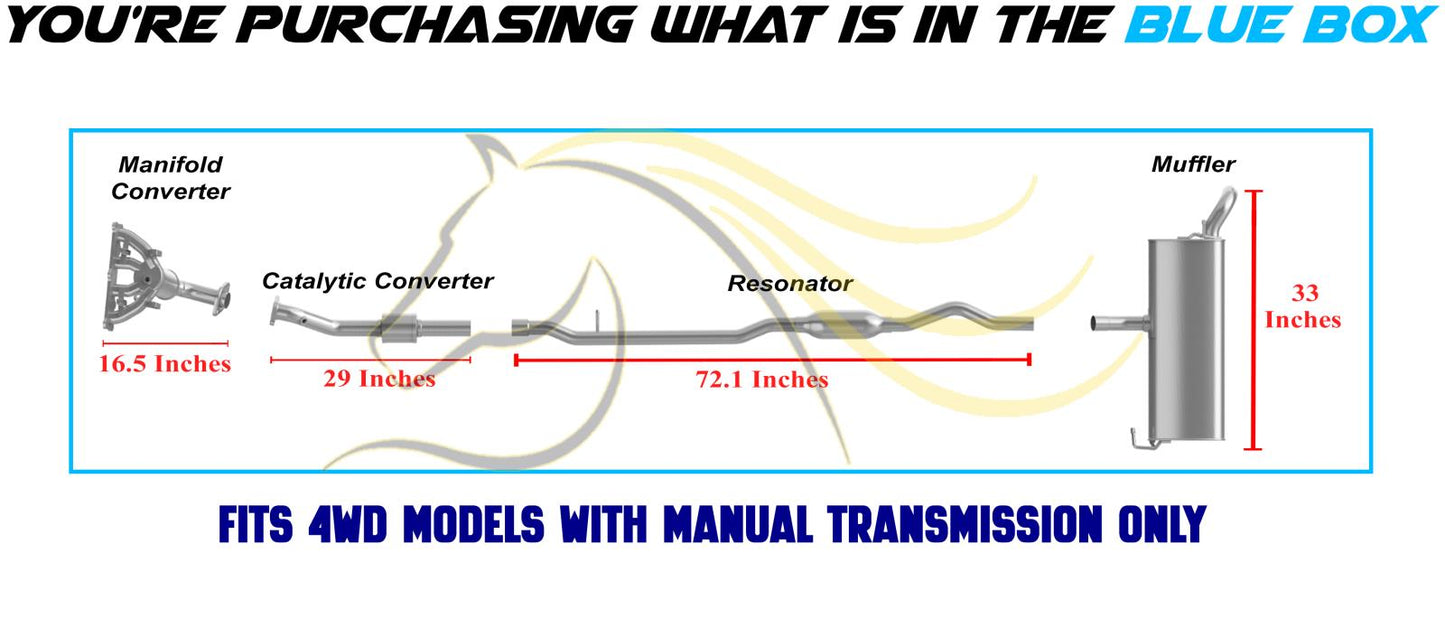 2007-2011 Jeep Compass 2.4L Complete Exhaust System Kit | EPA Approved | 4WD with Manual Transmission