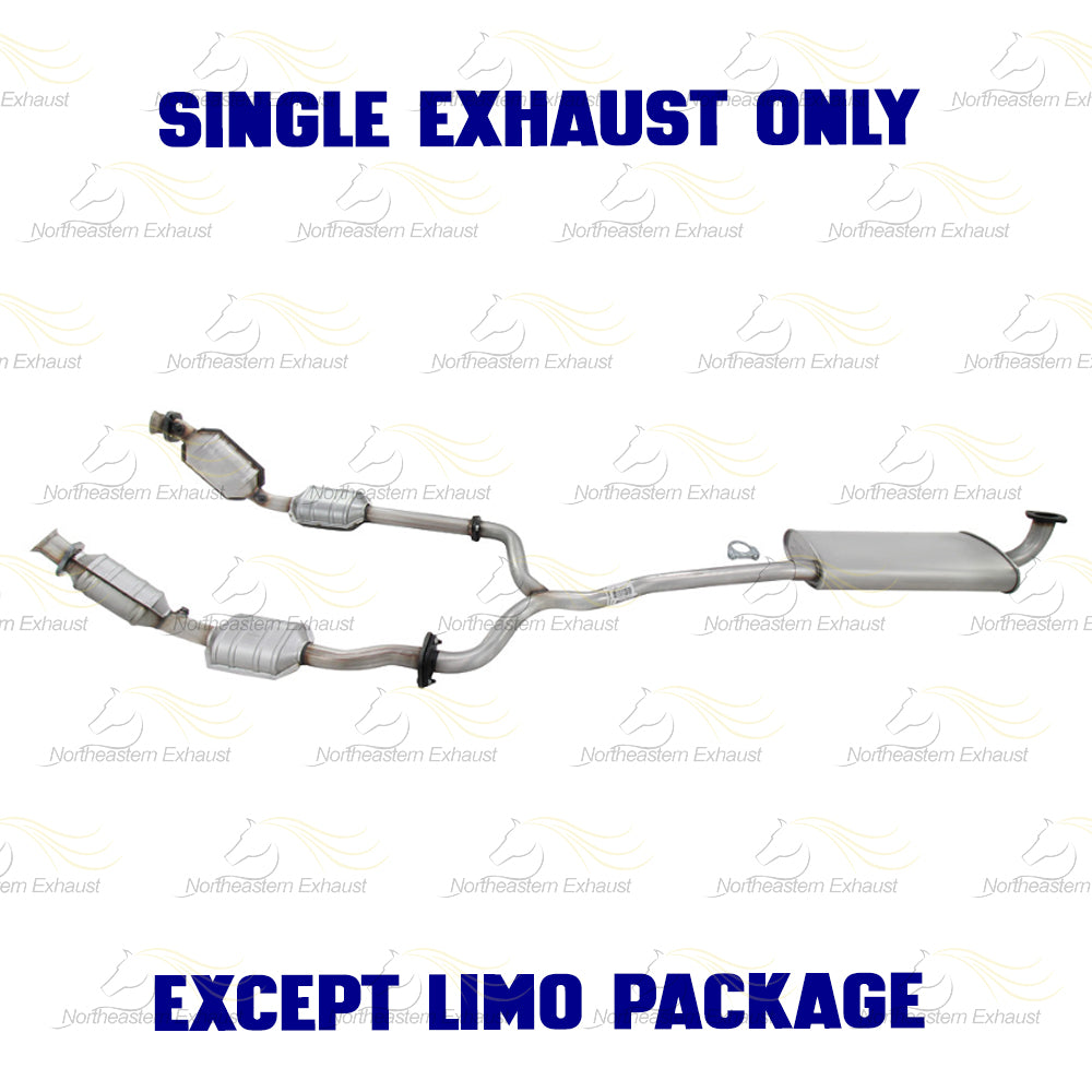 Pair of Catalytic Converter Y Pipe and Muffler for 2003-2011 Mercury Grand Marquis 4.6L | 2003-2011 Ford Crown Victoria 4.6L