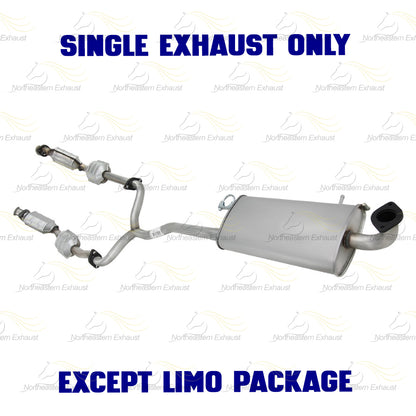 Pair of Catalytic Converter Y Pipe and Muffler for 2003-2011 Mercury Grand Marquis 4.6L | 2003-2011 Ford Crown Victoria 4.6L