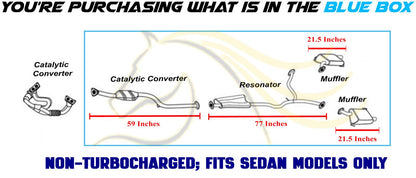 2008-2010 Subaru Impreza 2.5L Rear Catalytic Resonator & Pair of Mufflers Kit | EPA Approved | Non-Turbo Sedan