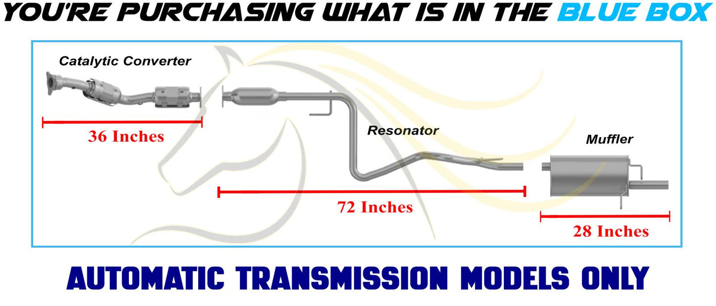 2006-2007 Chevrolet HHR 2.2L Exhaust Catalytic Converter, Resonator Pipe and Muffler| Automatic Transmission