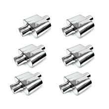Pack of 6 Single Chamber Performance Race Exhaust Mufflers 2.5" Center