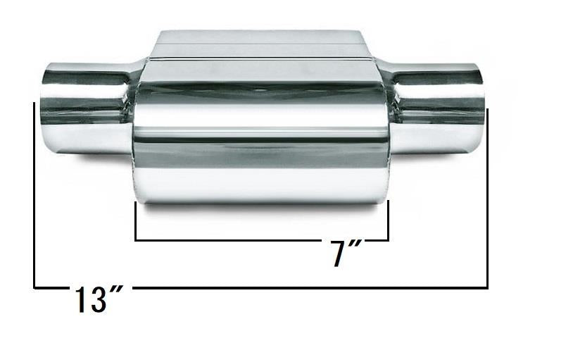 Pack of 6 Single Chamber Performance Race Exhaust Mufflers 2.5" Center