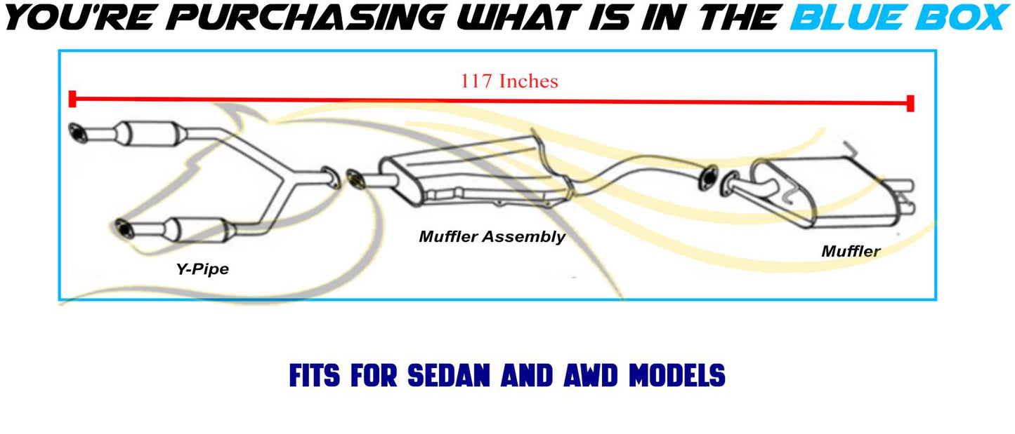 2004 Infiniti G35 3.5L Direct Fit Y-Pipe Center and Rear Muffler Exhaust Kit