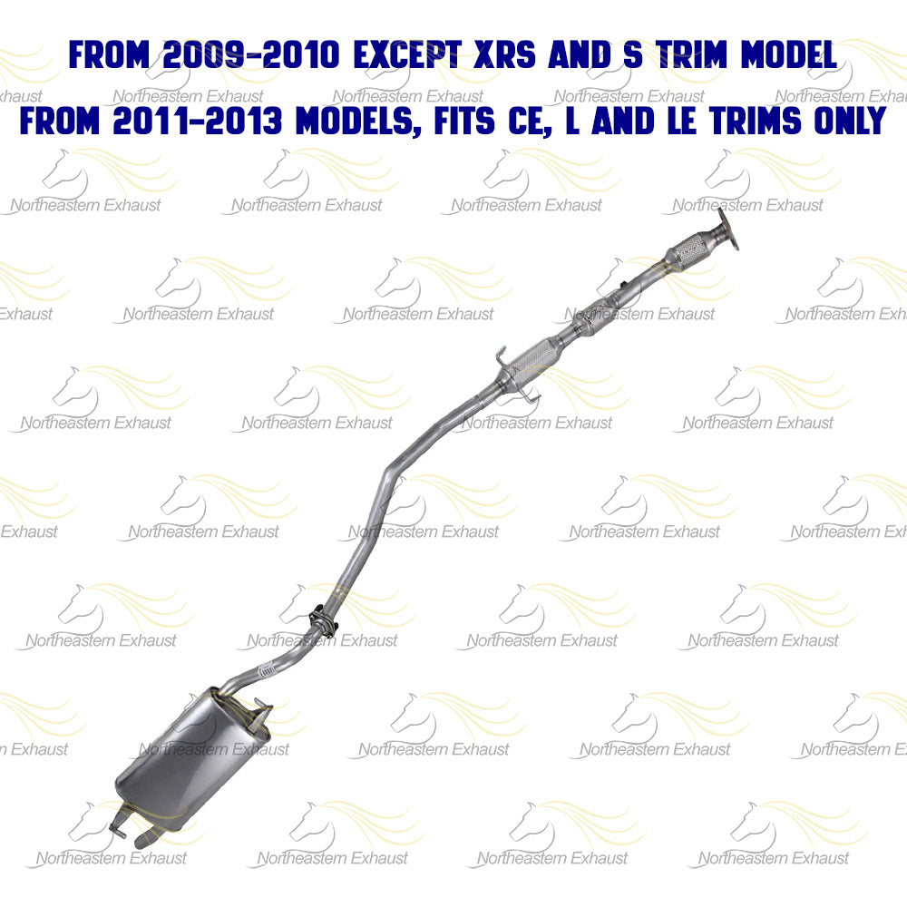 2009-2013 Toyota Corolla 1.8L Catalytic Converter w/ Resonator & Muffler System Kit