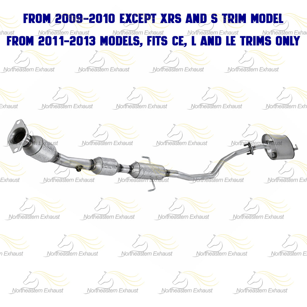 2009-2013 Toyota Corolla 1.8L Catalytic Converter w/ Resonator & Muffler System Kit