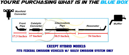 2011-2014 Hyundai Sonata 2.4L Front Pipe w/ Catalytic & Intermediate Pipe w/ Resonator Exhaust Kit