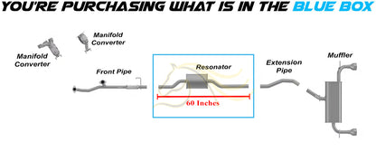 Stainless Steel Exhaust Resonator Pipe for 2012-2014 2.0L and 2011-2014 3.5L Ford Edge