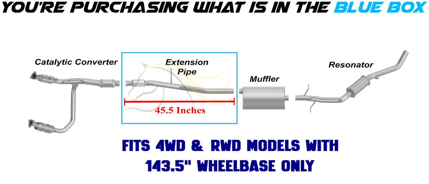 2014-2018 Chevy Silverado & GMC Sierra 1500 5.3L 143.5in WB Stainless Steel Exhaust Pipe