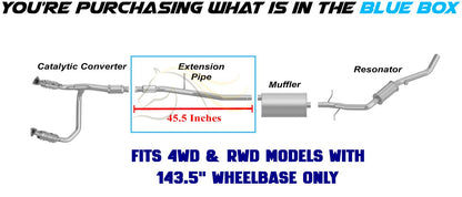 2014-2018 Chevy Silverado & GMC Sierra 1500 5.3L 143.5in WB Stainless Steel Exhaust Pipe