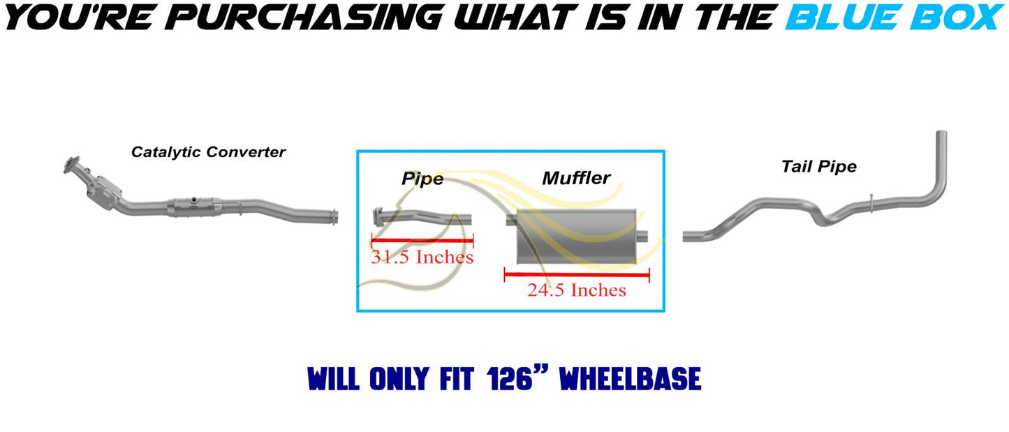 Stainless Steel Exhaust Pipe Muffler Kit fits: 1998-2000 Ford Ranger 3.0L | 1998-2000 Ford Ranger 4.0L