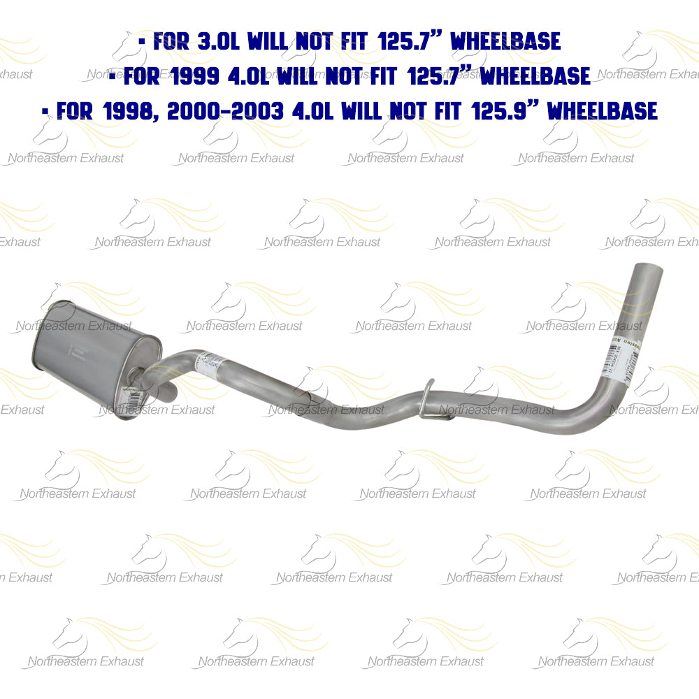 Stainless Steel Muffler Tail Pipe Kit fits: 1998-2003 B3000 3.0L & B4000 4.0L