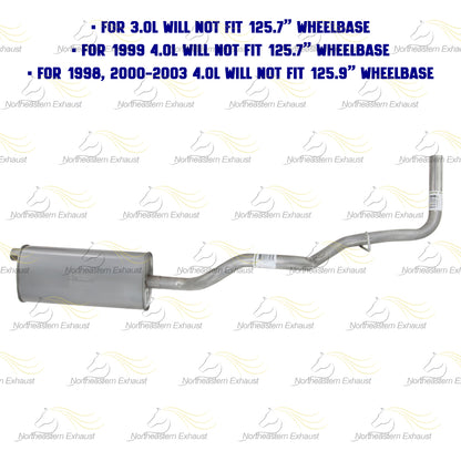 Stainless Steel Muffler Tail Pipe Kit fits: 1998-2003 B3000 3.0L & B4000 4.0L