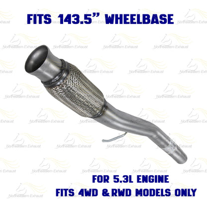2014–2017 Silverado 1500 4.3L/5.3L 143.5in WB Catalytic, Extension Pipe & Muffler Kit - EPA Approved