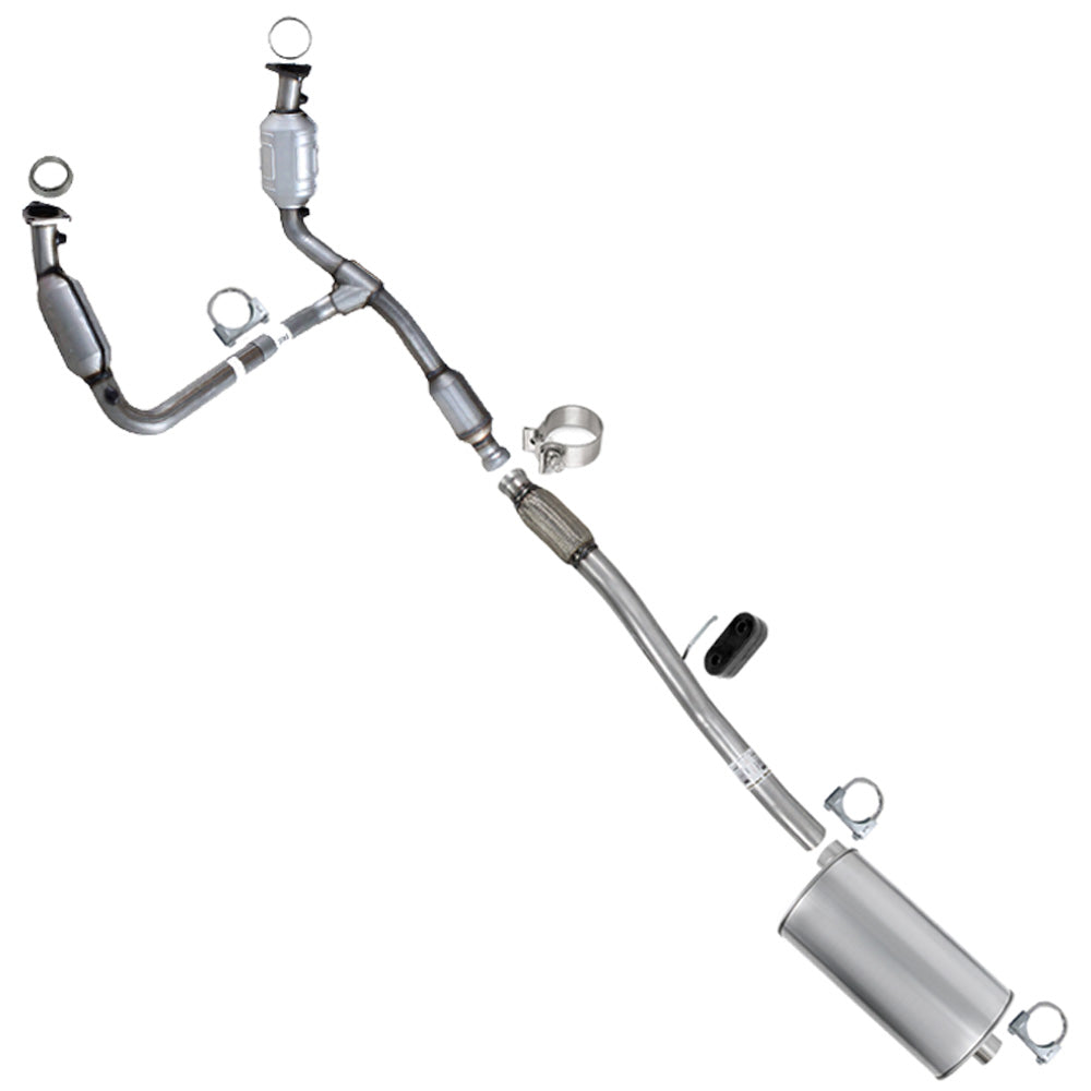 2014-2017 Sierra 1500 4.3L/5.3L 143.5" WB Catalytic, Extension Pipe & Muffler Kit - EPA Approved