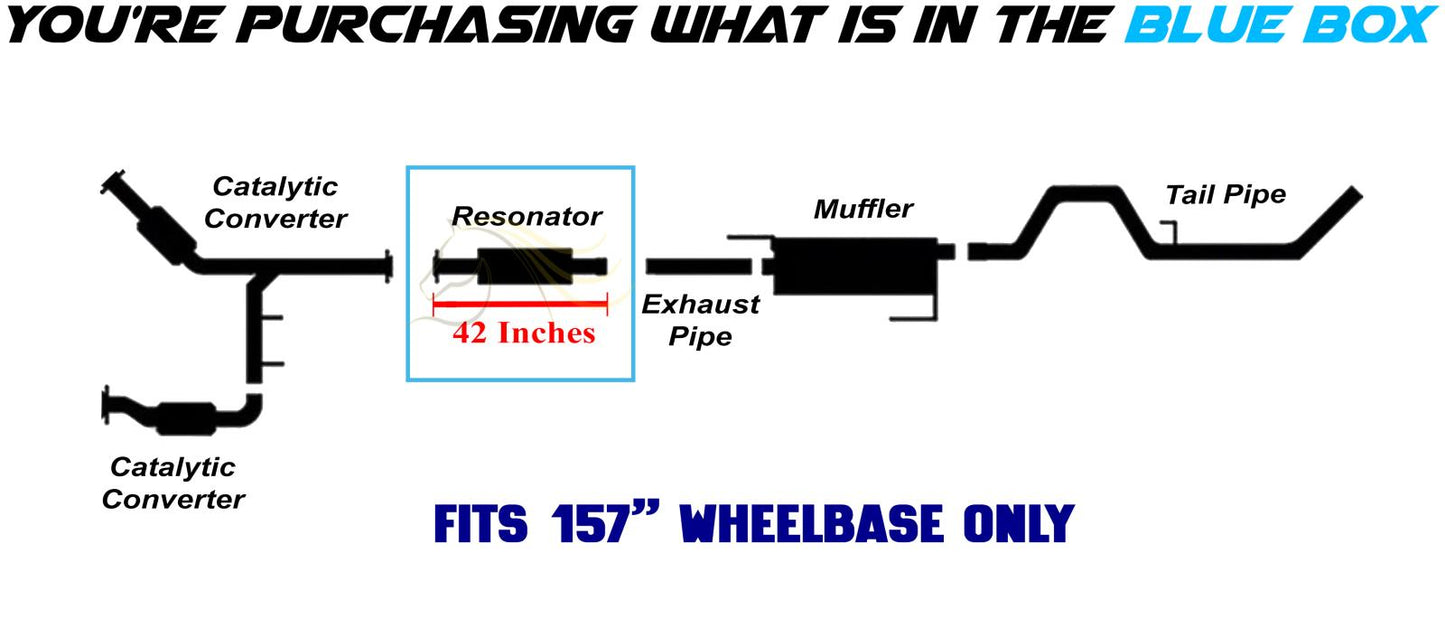 2011-2014 Ford F-150 5.0L/6.2L 157in WB Stainless Steel Exhaust Resonator Pipe
