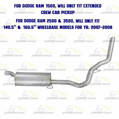 2003-2009 Dodge RAM 1500 2500 3500 Exhaust Muffler w/ Tail Pipe Kit