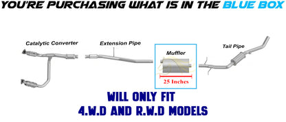 2014-2017 Silverado 1500 Sierra 1500 5.3L Stainless Steel Exhaust Muffler | 4WD & RWD